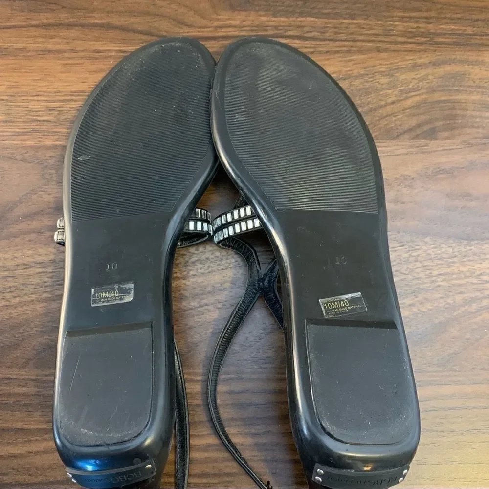 BCBGeneration Flat Silver Sparkle Sandals